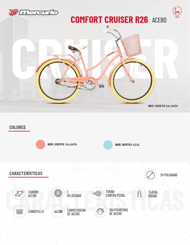 Bicicleta mercurio cruiser deals