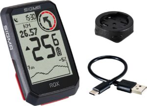 CICLOCOMPUTADORA SIGMA ROX 4.0 NEGRA, E-BIKE READY 30 FUNCIONES